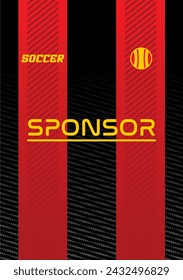 Soccer jersey design patern for sublimation black and red