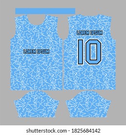 Soccer Jersey Design in Ready to use Print. Blue sky and white.