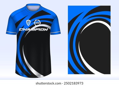 Soccer jersey design sport t-shirt. Mockup jersey for team football club. Uniform jersey front view.