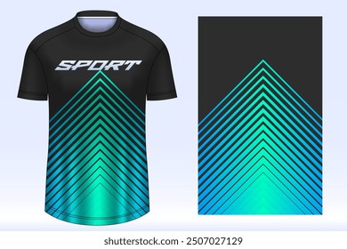 Soccer jersey design sport t-shirt. Mockup jersey for team football club. Uniform jersey front view.