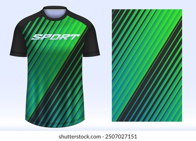 Soccer jersey design sport t-shirt. Mockup jersey for team football club. Uniform jersey front view.