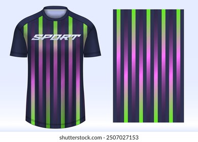 Soccer jersey design sport t-shirt. Mockup jersey for team football club. Uniform jersey front view.