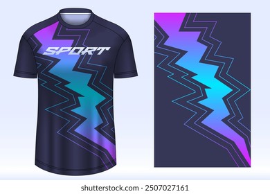 Soccer jersey design sport t-shirt. Mockup jersey for team football club. Uniform jersey front view.