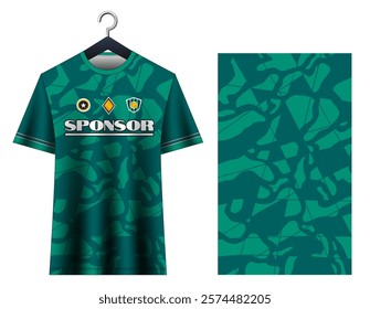 Soccer jersey design sport t-shirt. Mockup jersey for team football club. Uniform jersey front view.