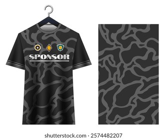 Soccer jersey design sport t-shirt. Mockup jersey for team football club. Uniform jersey front view.