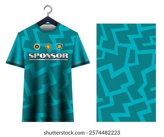 Soccer jersey design sport t-shirt. Mockup jersey for team football club. Uniform jersey front view.
