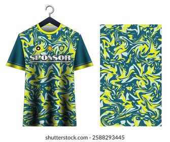 Soccer jersey design sport t-shirt. Mockup jersey for team football club. Uniform jersey front view.