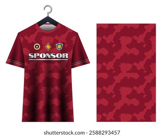 Soccer jersey design sport t-shirt. Mockup jersey for team football club. Uniform jersey front view.