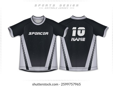 Soccer Jersey Design for Sport t-shirt, football jersey mockup for football club uniform front and back view