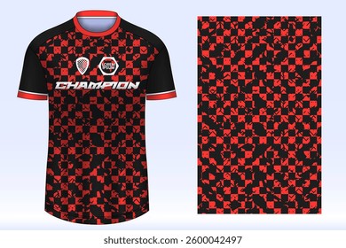 Soccer jersey design sport t-shirt. Mockup jersey for team football club. Uniform jersey front view.