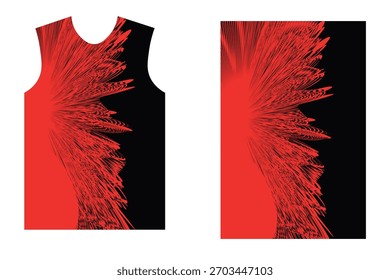 Diseño de jersey de fútbol para sublimación, Plantilla de diseño de impresión de ropa Abstractas roja y negra dinámica