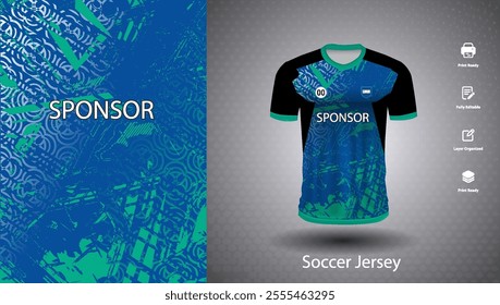 Soccer jersey design for sublimation or sports tshirt design for cricket