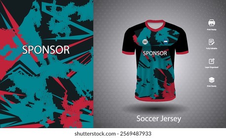 Soccer jersey design for sublimation or sports t shirt design for cricket