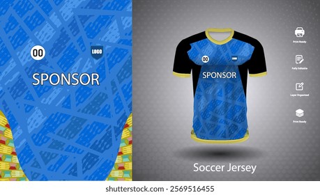 Soccer jersey design for sublimation or sports t shirt design for cricket