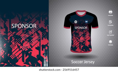 Soccer jersey design for sublimation or sports t shirt design for cricket