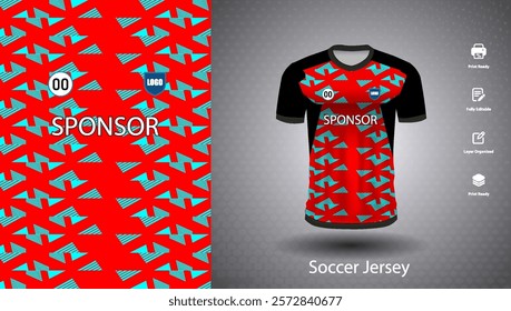 Soccer jersey design for sublimation or sports t shirt design for cricket
