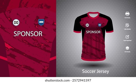 Soccer jersey design for sublimation or sports t shirt design for cricket