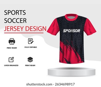 Soccer jersey design for sublimation or sports jersey design