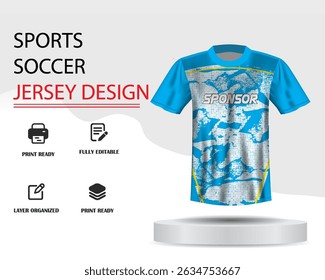 Soccer jersey design for sublimation or sports jersey design