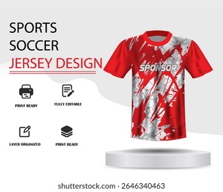 Soccer jersey design for sublimation or sports jersey design