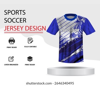 Soccer jersey design for sublimation or sports jersey design
