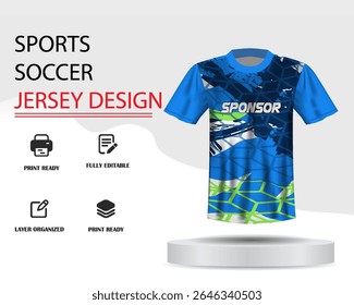 Soccer jersey design for sublimation or sports jersey design
