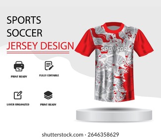 Soccer jersey design for sublimation or sports jersey design