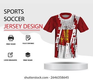 Soccer jersey design for sublimation or sports jersey design