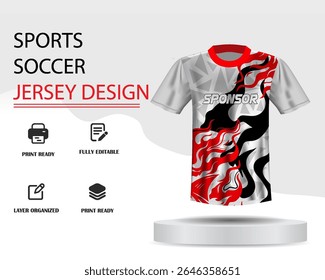 Soccer jersey design for sublimation or sports jersey design