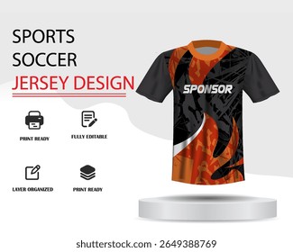 Soccer jersey design for sublimation or sports jersey design