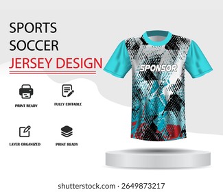 Soccer jersey design for sublimation or sports jersey design