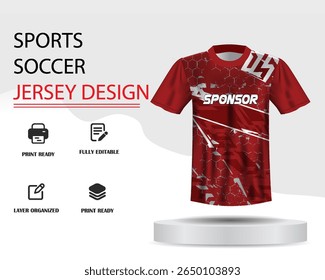 Soccer jersey design for sublimation or sports jersey design