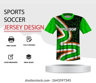 Modelo de design de camisa de futebol ou design de camisa 
