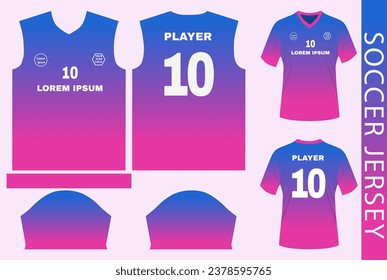 Design-Vorlage für Fußball-Jersey mit Farbverlauf-Farbverlauf 
