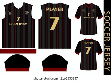 soccer jersey design template with pattern and mockup
