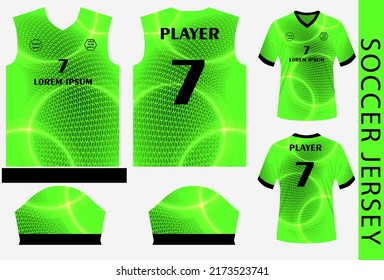 soccer jersey design template with pattern and mockup