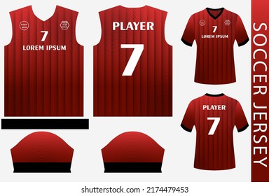 soccer jersey design template with pattern and mockup