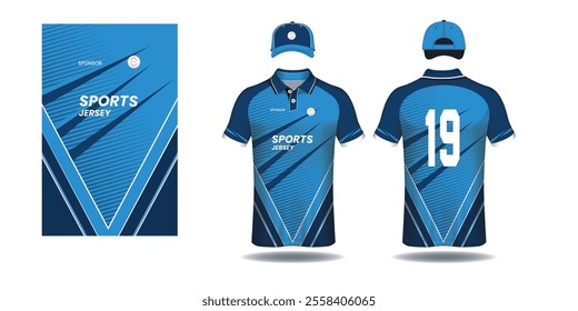 Soccer jersey design template, uniform front and back view