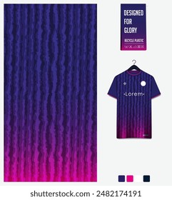 soccer jersey fabric textile pattern design for football kit, sport t-shirt mockup for football club. Uniform front view. Abstract pattern for sport background. Scratch stripe pattern. Vector.