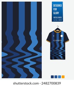 soccer jersey fabric textile pattern design for football kit, sport t-shirt mockup for football club. Uniform front view. Abstract pattern for sport background. Fluid line pattern. Vector Illustration