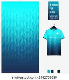 soccer jersey fabric textile pattern design for football kit, sport t-shirt mockup for football club. Uniform front view. Geometric pattern for sport background. Zig Zag pattern. Vector Illustration