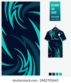 soccer jersey fabric textile pattern design for football kit, sport t-shirt mockup football club. Uniform front view. Abstract pattern for sport background. Psychedelic pattern. Vector Illustration