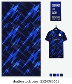 Diseño de patrón textil de tela de jersey de fútbol para kit de fútbol, maqueta de camiseta deportiva para club de fútbol. Vista frontal uniforme. Patrón Abstractas para fondo deportivo. Patrón de truenos. Ilustración vectorial