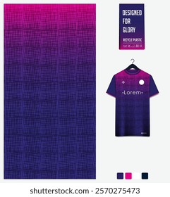 soccer jersey fabric textile pattern design for football kit, sport t-shirt mockup for football club. Uniform front view. Abstract pattern for sport clothing. Chaotic line pattern. Vector Illustration