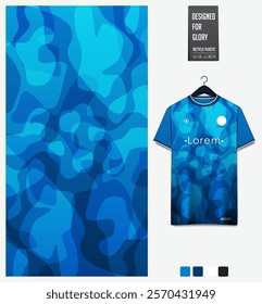 soccer jersey fabric textile pattern design for football kit, sport t-shirt mockup for football club. Uniform front view. Abstract pattern for sport clothing. Fluid pattern. Vector Illustration.