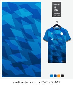 soccer jersey fabric textile pattern design for football kit, sport t-shirt mockup for football club. Uniform front view. Geometric pattern for sport clothing. Diamond pattern. Vector Illustration