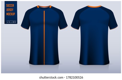 Jersey de fútbol o diseño de plantilla de maquillaje para equipo de fútbol para club de fútbol. Camiseta deportiva, uniforme de fútbol en primera vista, retrovista. Broma de camisa de fútbol realista. Ilustración vectorial.