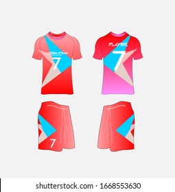Soccer Jersey and Football Kit Presentation Mockup Template, Front and Back View Including Sportswear Uniform, Shorts and Socks and it is Fully Customization Isolated on White Background.