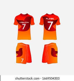 Soccer Jersey and Football Kit Presentation Mockup Template, Front and Back View Including Sportswear Uniform, Shorts and Socks and it is Fully Customization Isolated on White Background.