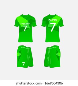 Soccer Jersey and Football Kit Presentation Mockup Template, Front and Back View Including Sportswear Uniform, Shorts and Socks and it is Fully Customization Isolated on White Background.